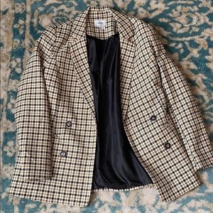 Only herringbone black and brown oversized blazer